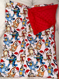 Pup Christmas Bamboo x Minky Blanket