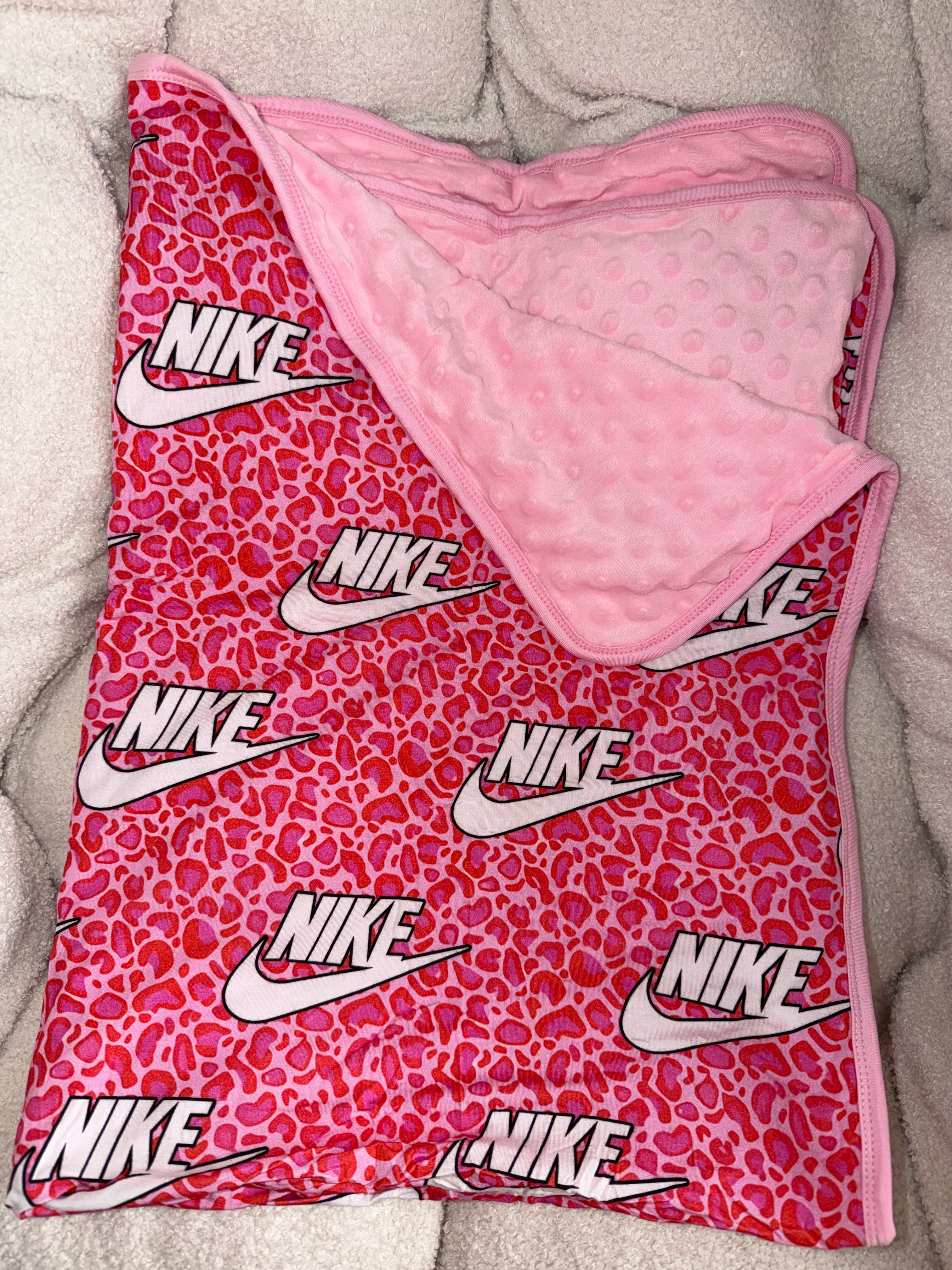 Cheetah Bamboo x Minky Blanket
