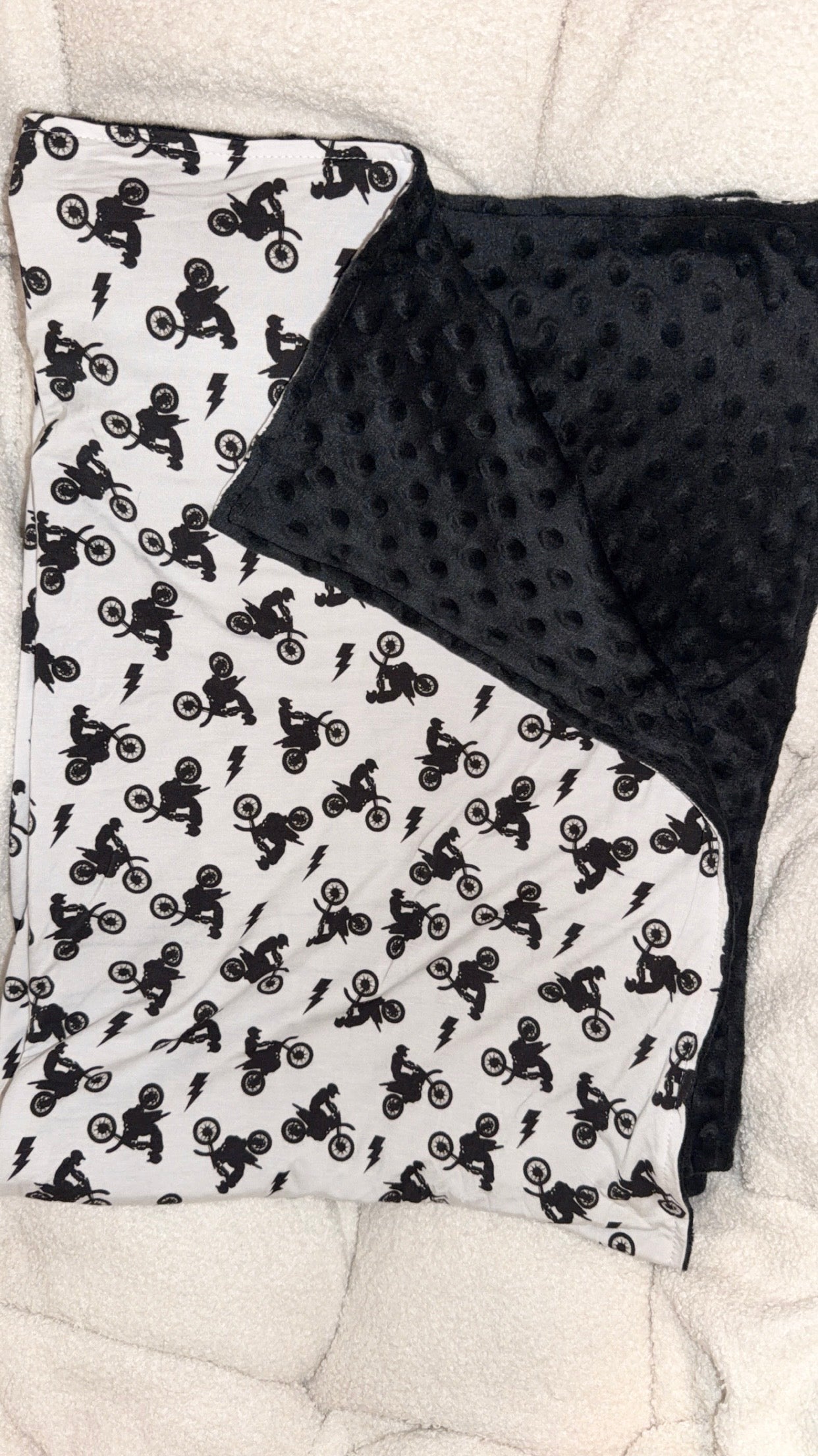 Dirt bike Bamboo x Minky Blanket