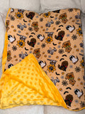 Halloween Dogs Bamboo x Minky Blanket (60x80")