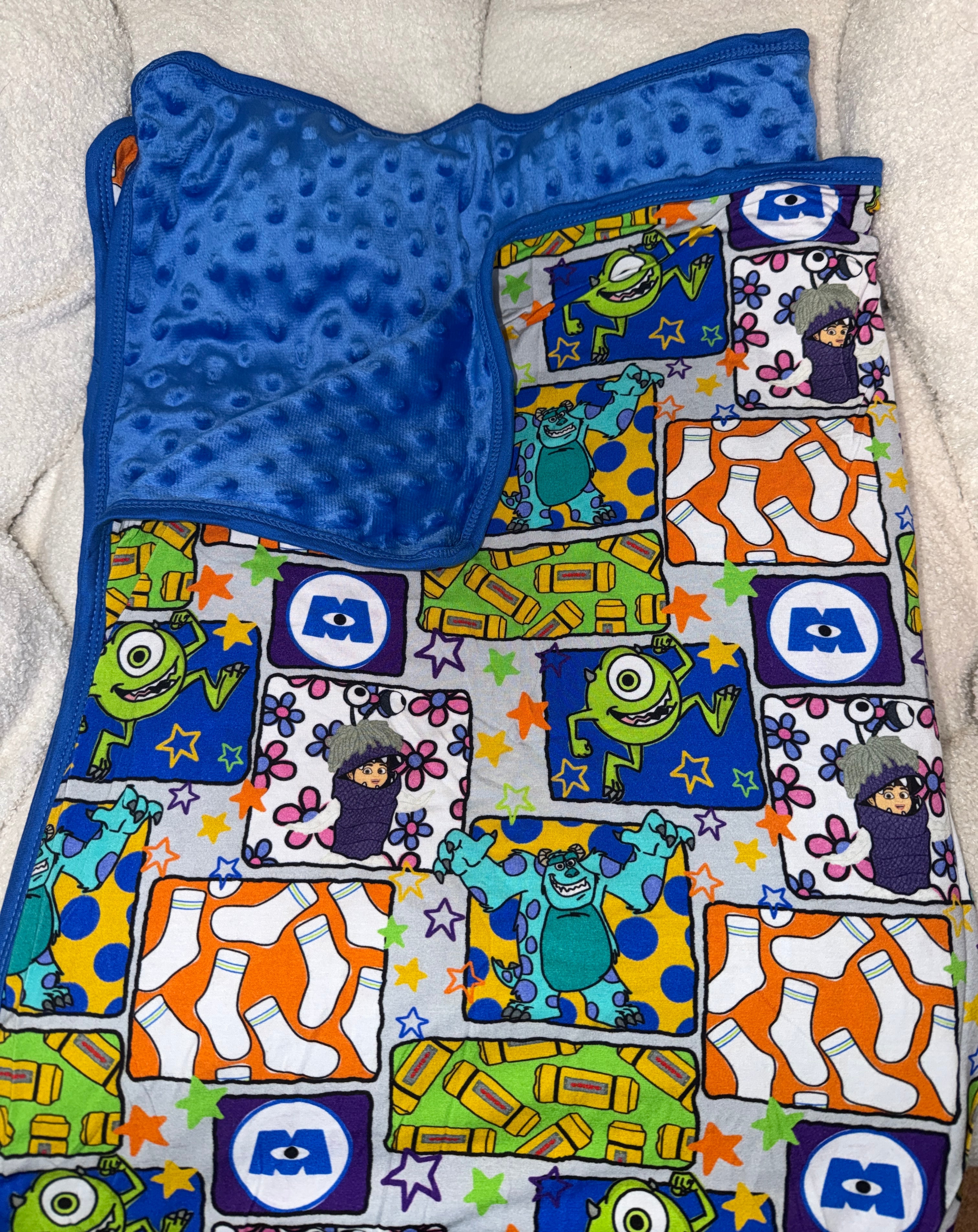Monsters Bamboo x Minky Blanket